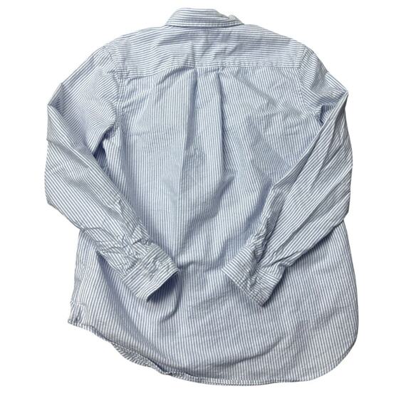Ralph Lauren Cotton Striped Button Down Shirt L 14/16 Classic Preppy Blue - Picture 9 of 9